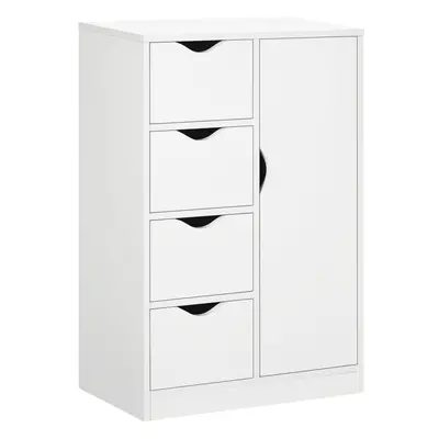 HOMCOM Freestanding Bathroom Cabinet with Drawers and Door Cupboard White