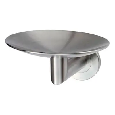 Curved Bathroom Soap Dish on Concealed Fix Rose 112mm Dia Stainless Steel