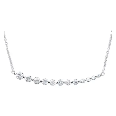 Jewelco London Ladies Sterling Silver Cubic zirconia Graduating Line Eternity Necklace + inch - 