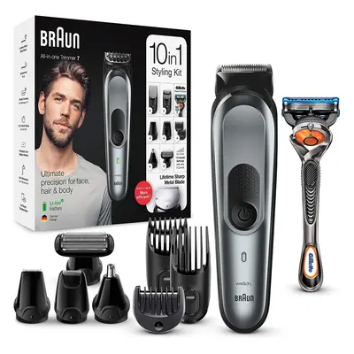 Braun 10-in-1 All-in-one Trimmer MGK7221, Beard Trimmer for Men, Hair Clipper and Body Groomer w