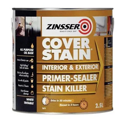 Zinsser ZN7080001C1 Cover Stain Primer / Finish Paint 2.5 Litre