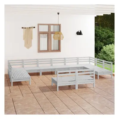 vidaXL Garden Lounge Set Outdoor Lounge Set Piece White Solid Wood Pine