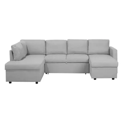 Fabric Sofa Bed Light Grey KARRABO