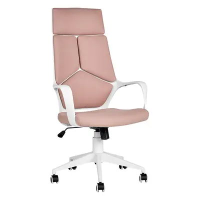 Swivel Office Chair Pink and White DELIGHT