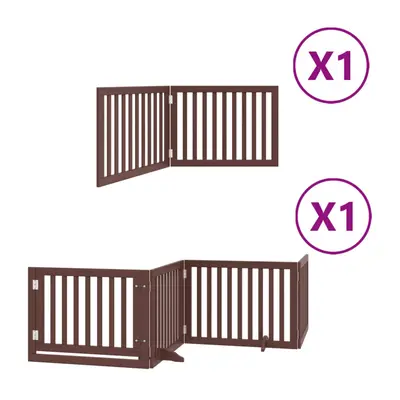 (brown, x x cm/ pcs) vidaXL Dog Gate with Door Foldable Panels Dog Fence Pet Gate Poplar Wood