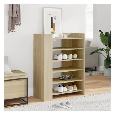 vidaXL Shoe Cabinet Sonoma Oak 74.5x37.5x100 cm Engineered Wood