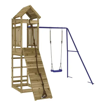 (solid impregnated pinewood) vidaXL Outdoor Playset Garden Playhouse Play Tower Set Impregnated 