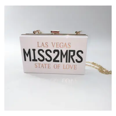 Sisbigdey miss2mrs Bride evening handbag Wedding Acrylic Crossbody Bag miss to mrs las vagas sta