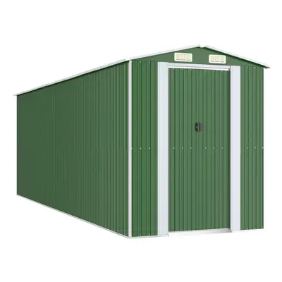 (192 x x cm (L x W x H)) vidaXL Garden Shed Galvanised Steel Outdoor Tool Storage Patio Lawn Too