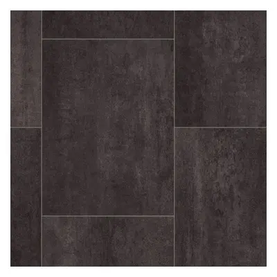 (2m(6'6") X 2m(6'6")-4mÂ², Black Chequers 03) Stone Tile Effect NonSlip Lino Vinyl Flooring For 