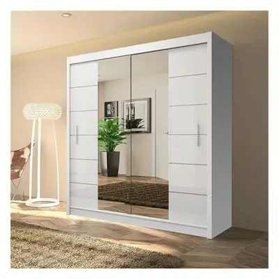 (180 cm , White ) Sliding Wardrobes 4U Eden Sliding Door Wardrobe