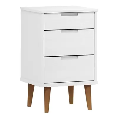 (white) vidaXL Bedside Cabinet Bedroom Side Table Nightstand Bed Table Solid Wood Pine