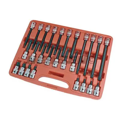 26pc 1/2" Inch Multi Spline Bit Socket Set M5-M16 55-200mm (Neilsen CT0395)