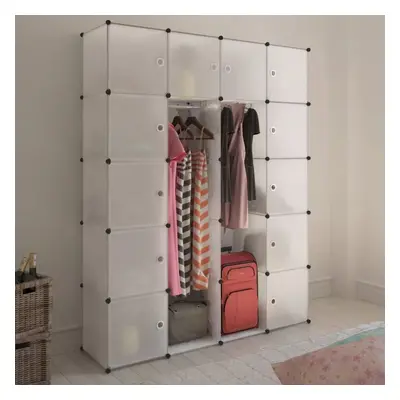 vidaXL Modular Cabinet Compartments White 37x146x180.5cm Storage Organiser