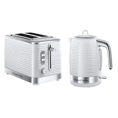 (White, Kettle and Slice Toaster) Russell Hobbs Inspire Electric Fast Boil Kettle, W, 1.7 Litre,