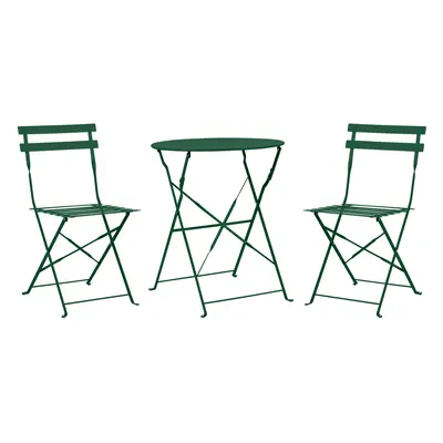 Bistro Set FIORI Metal Dark Green Green