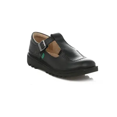 (UK 2) Kickers Kick T J Core Black Leather Shoes