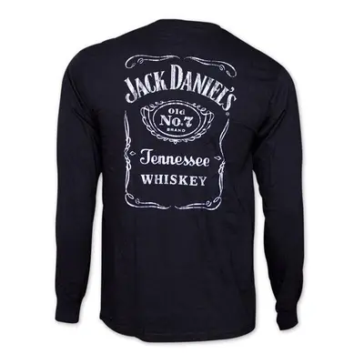 Jack Daniels Classic Label Graphic Mens Long Sleeve Shirt, Black - Large