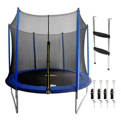 10ft Heavy-Duty Outdoor Trampoline for Kids with Safety Enclosure Net, Includes Anchor Kit & Lad