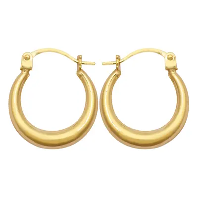 Jewelco London Ladies 9ct Yellow Gold Graduating Crescent Moon Creole Earrings - JER792A