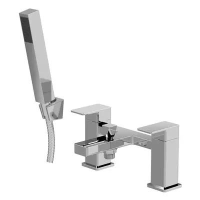 Square Bath Shower Mixer Tap with Shower Kit - Chrome - Balterley