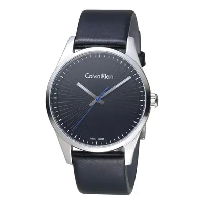 Calvin Klein K8S211C1 Steadfast Black Dial Black Leather Men's Watch