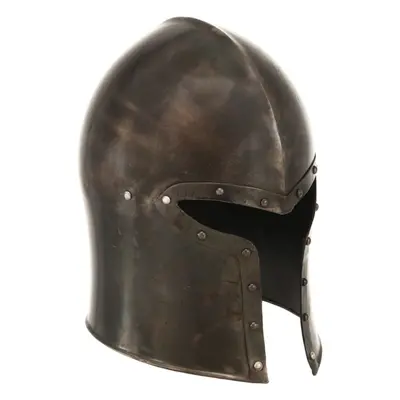 vidaXL Medieval Knight Helmet Antique Replica LARP Silver Steel Armour Weapon