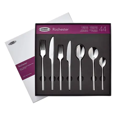 Stellar Rochester BL58 Stainless Steel Cutlery 44-Piece Set for Place Settings with Serving Spoo