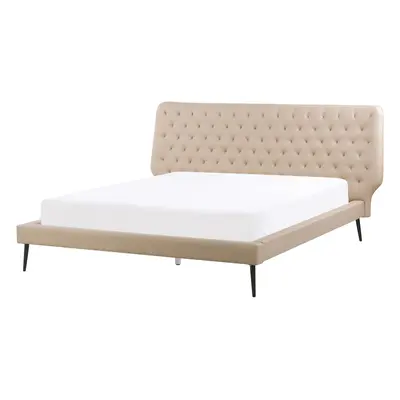 Bed Faux Leather ESSONNE x cm (EU King Size) Beige