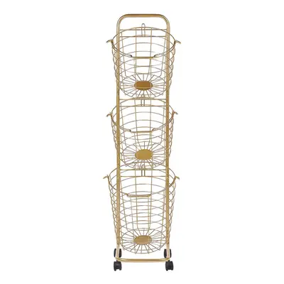 3 Tier Metal Wire Basket Stand Gold AYAPAL