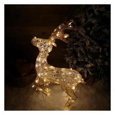 1.5m LED Indoor Outdoor Acrylic Standing Reindeer Christmas Decoration in Warm White