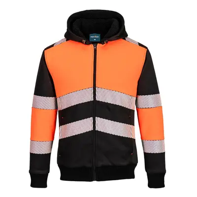 (Orange/Black, S) Portwest PW3 Zipped Class Winter Hoodie