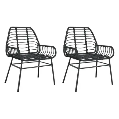 (black) vidaXL Garden Chairs Outdoor Chair Patio Dining Chair Seat pcs Poly Rattan