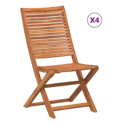 (Without armrest, pcs) vidaXL Folding Garden Chairs pcs Outdoor Dining Chair Solid Wood Acacia