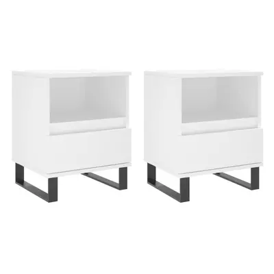 (white, pcs) vidaXL Bedside Cabinets Nightstand Side Table Bed Cabinet Engineered Wood