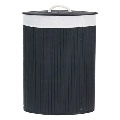 Bamboo Basket with Lid Black MATARA