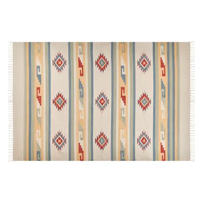 Cotton Kilim Rug x cm Multicolour APARAN