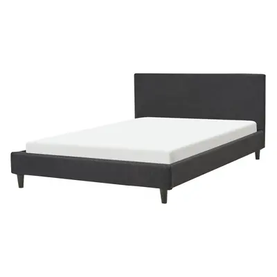 Slatted Bed FITOU x cm (EU Double) Fabric Black