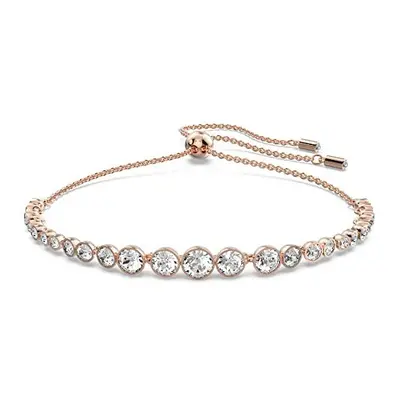 Swarovski Emily Bracelet, White Round Cut Crystals in a Rose Gold Tone Plated Setting, from the 