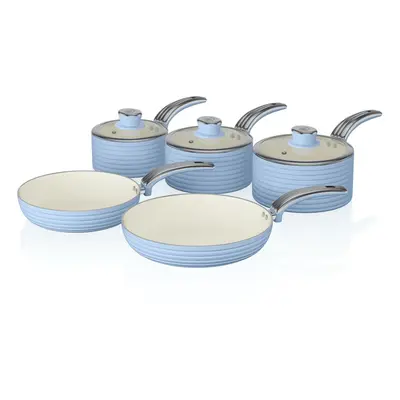 5pc Swan Retro Pan Set - Blue