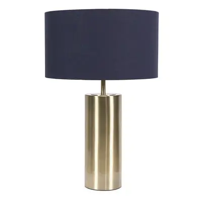 ValueLights Lexy Navy Fabric Shade with Gold Dimmer Touch Table Lamp