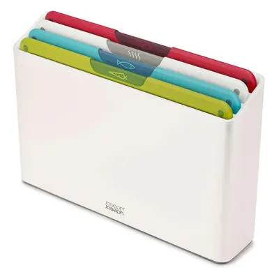 (Regular, Multicolour/White) Set of Color Coded Cutting Boards, Slim Boxes for Organized Kitchen