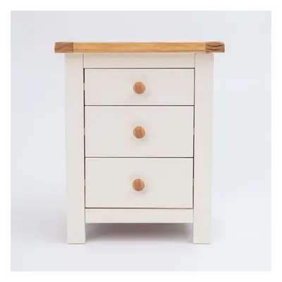 Bedside Cabinet Off White Drawer Bedroom Furniture Nightstand Country Wood