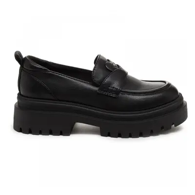 (3 (Adults')) Dandy | Black | Ladies Platform Loafers