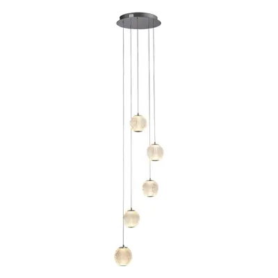 Searchlight Allure Light Multi,Drop Pendant Chrome, Clear Acrylic