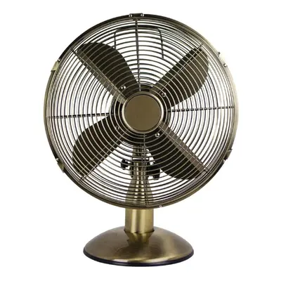 Status 12" Oscillating Antique Brass Desktop Fan - [CR222]