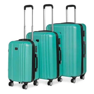 3 Piece Lightweight Luggage Suitcase Trolley Set ABS TSA Lock Teal - DL126