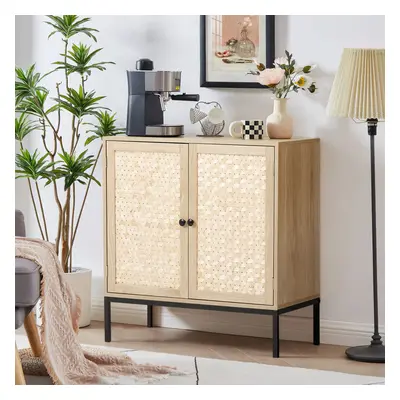 Rustic Bamboo Sideboard with Woven Doors