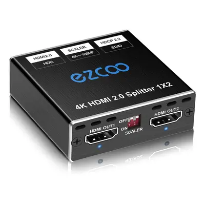 HDMI Splitter 4K 60Hz 1x2 1080P 120Hz HDCP HDR 18Gbps UHD D-olby Vision Atmos Scaler 4K EDID 108