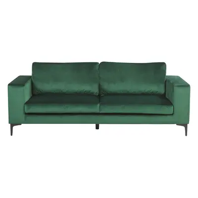 3 Seater Velvet Sofa Green VADSTENA